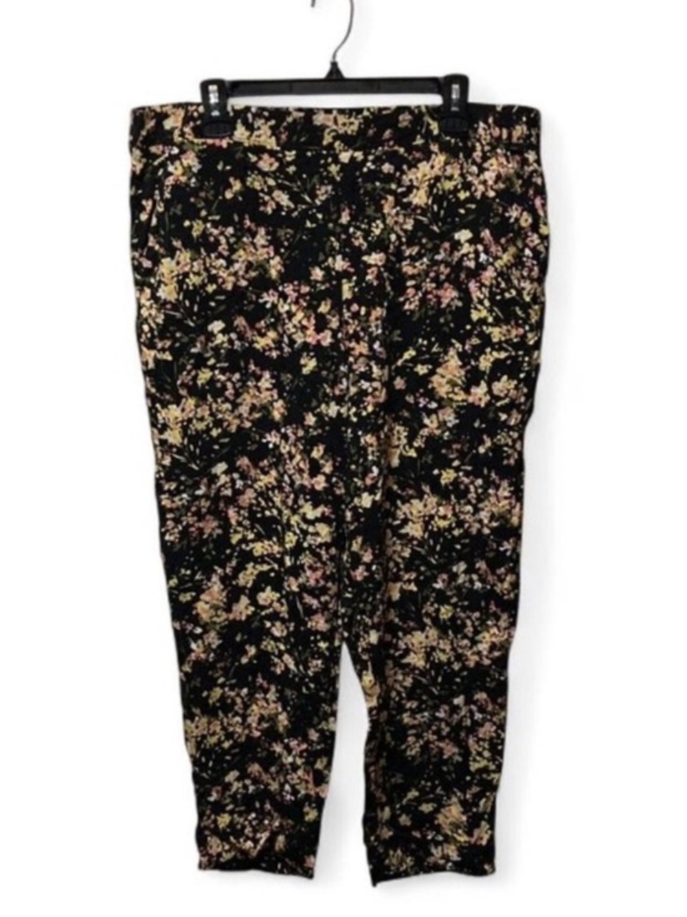 Jessica Simpson Black Floral Print Stretch Pants